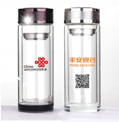 【中國聯(lián)通+平安銀行】雙層玻璃廣告杯定制案例