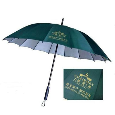22寸直骨銀膠傘