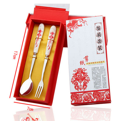 小號剪紙勺叉2件套