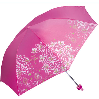 高密素色聚酯紡三折晴雨傘