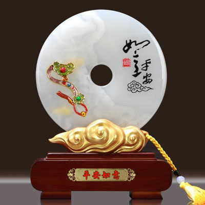 平安如意– 玉石琺瑯彩平安扣