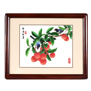廣繡-雙鳥(niǎo)荔枝