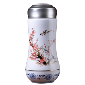 喜上梅梢雙層杯